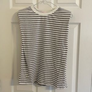 Pink Lily Endless Admiration Navy Stripe Muscle Tank